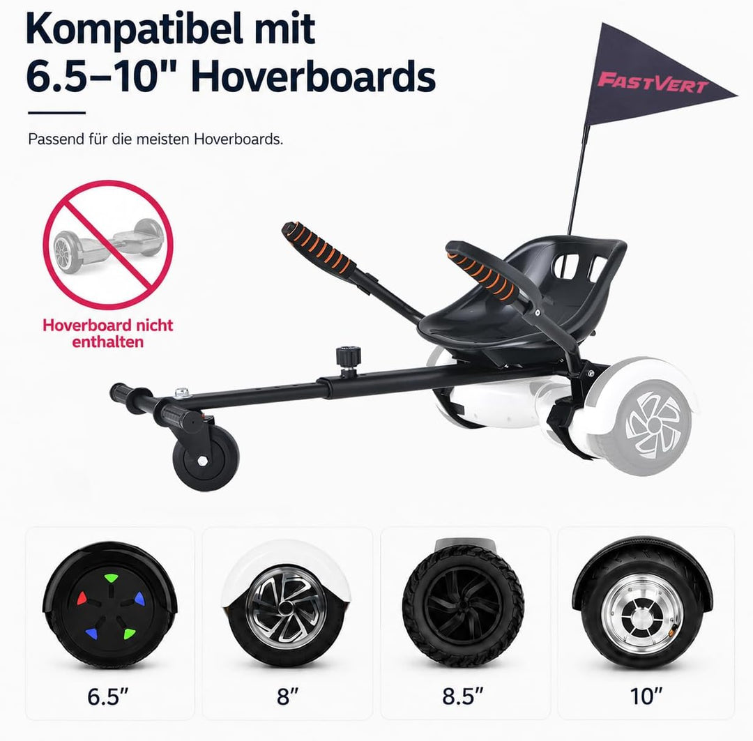 Fastvert Hoverboard Sitz Zubehör Verwandelt Ihr Hoverboard in einen Go Kart, so Macht das Treiben vi