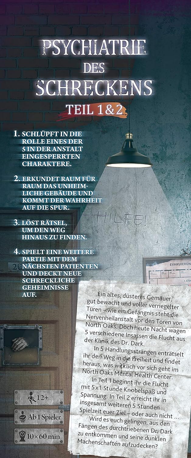 Huch & Friends 881205 Psychiatrie des Schreckens Box 1+2 Exit-Game: Escape-Thriller in 10 Episoden