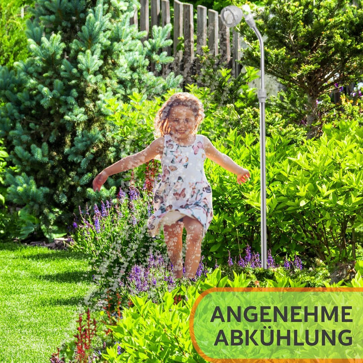 Gartendusche & Sprühnebel 2in1, Höhe 175-230 cm Sprühwinkel verstellbar Stabil mit Dreibein Aussendu
