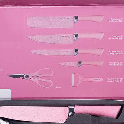 Buntes Messerset, Buntes Küchenmesserset Feine Verarbeitung für Gemüse (Rosa), Rosa