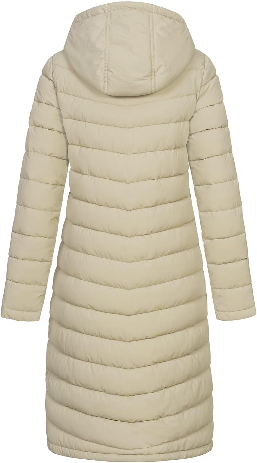 NEW VIEW Damen Jacke Steppmantel Tessa mit Kapuze L Beige (Feather Gray), L Beige (Feather Gray)