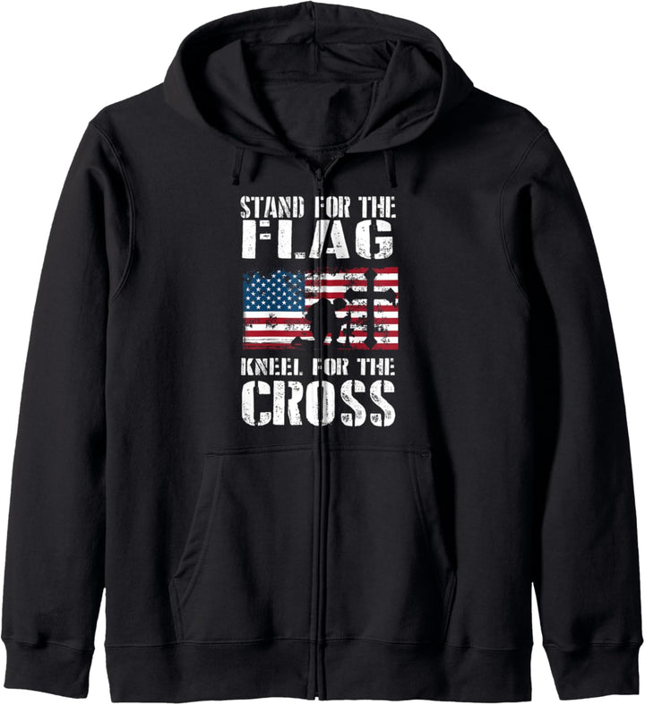 Stand For Flag Kneel For Cross 4th Of July Veteran MM Kapuzenjacke