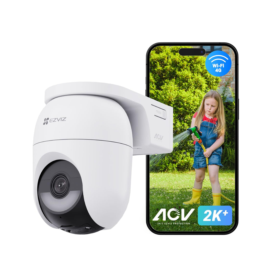 EZVIZ 4G LTE Überwachungskamera Aussen Solar, mit SIM Karte Slot, 360° PTZ Kabellose Kamera ohne WLA