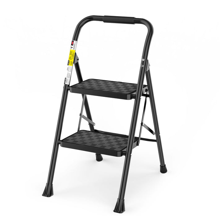 HBTower trittleiter 2 Stufen klappbar,Leiter 2 Stufen, klappbarer Tritthocker mit gepolstertem Griff