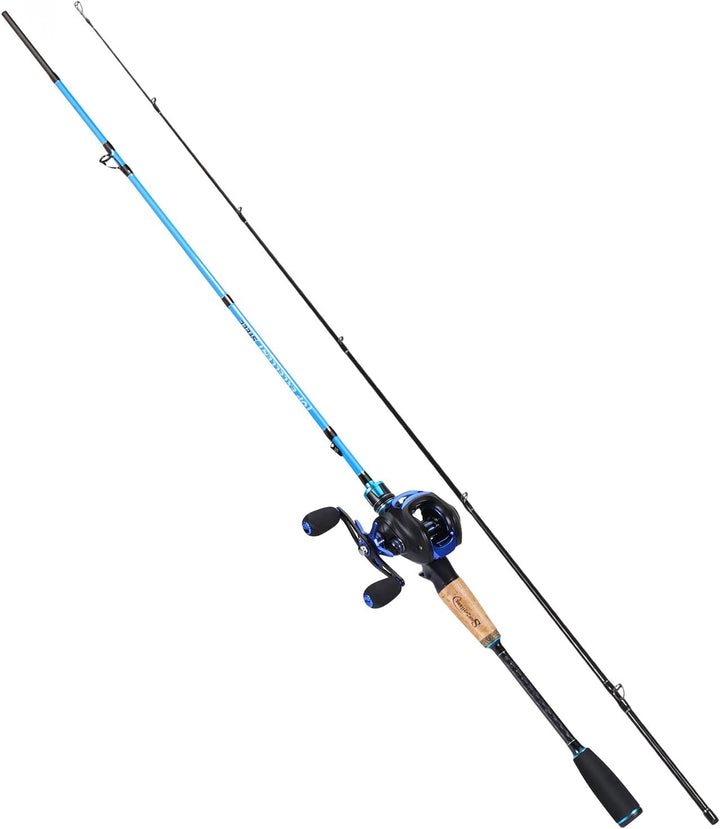 Sougayilang Casting Angelrute und Rollen-Kombi, 1.8m/2.1m MH Angelrute mit Baitcasting Rollen-Kombin