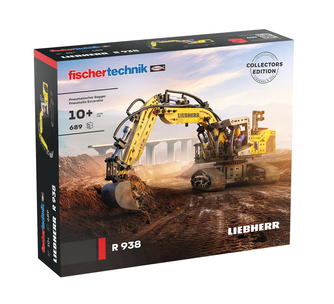 fischertechnik 576450 Liebherr R938 Pneumatischer Bagger – Baukasten für Kinder ab 10 Jahren, Modell