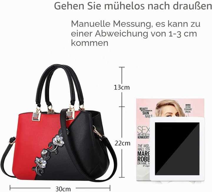 NICOLE & DORIS Handtaschen Damen modische Damenhandtaschen taschen Damen Umhängetaschen mit Blumenmu