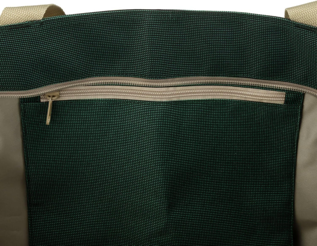 anndora XXL Shopper GREEN - Strandtasche 40 Liter Schultertasche Einkaufstasche dunkelgrün bestickt,