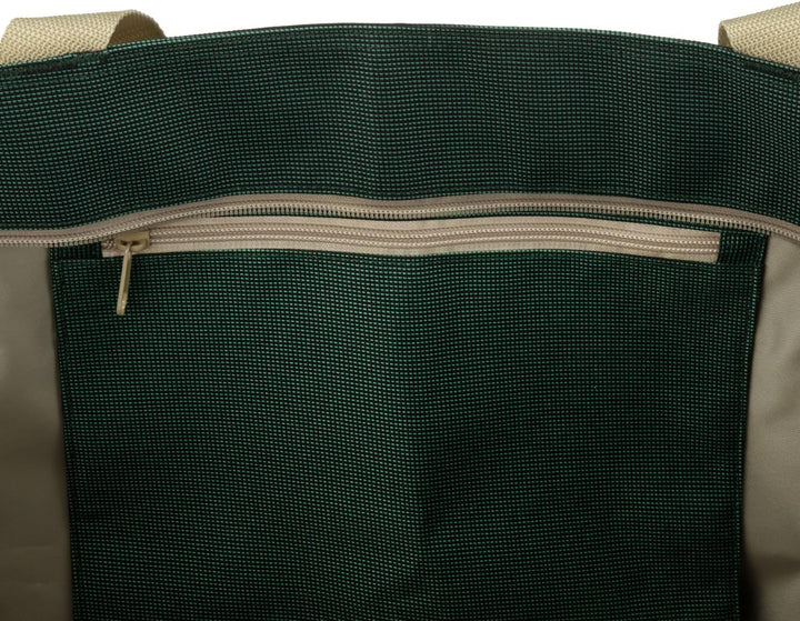 anndora XXL Shopper GREEN - Strandtasche 40 Liter Schultertasche Einkaufstasche dunkelgrün bestickt,