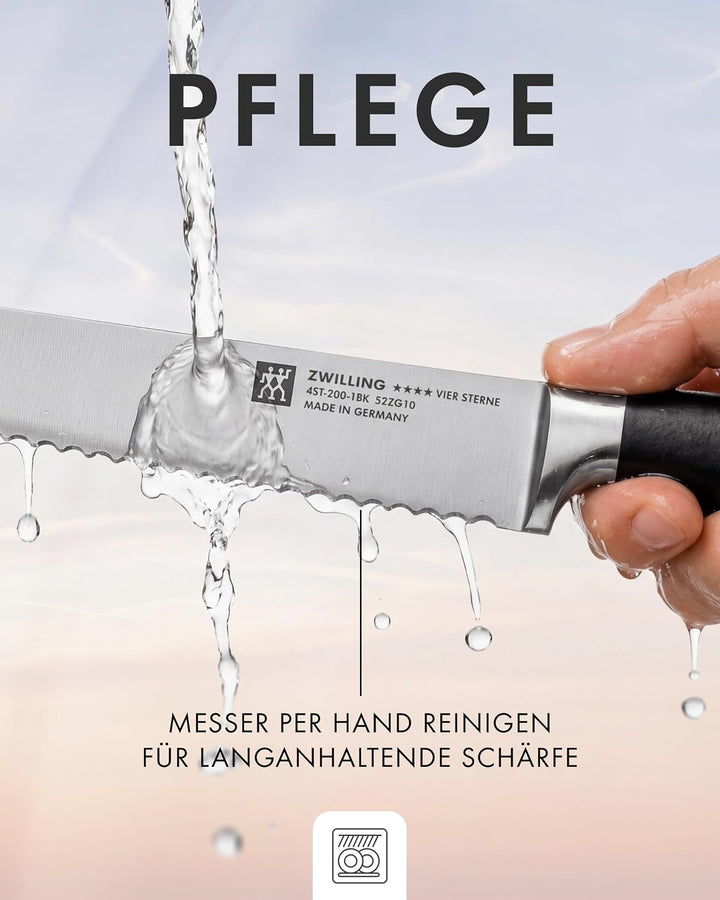 ZWILLING,1001587,Brotmesser, AA8Klingenlänge: 20cm, Klingenblatt mitWellenschliff, Rostfreier Spezia