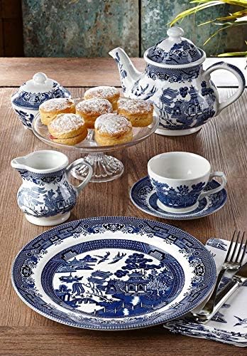 Churchill BLU Willow Georgianische Sauciere 340 ml, Keramik, mehrfarbig, 20 x 8,5 x 8 cm