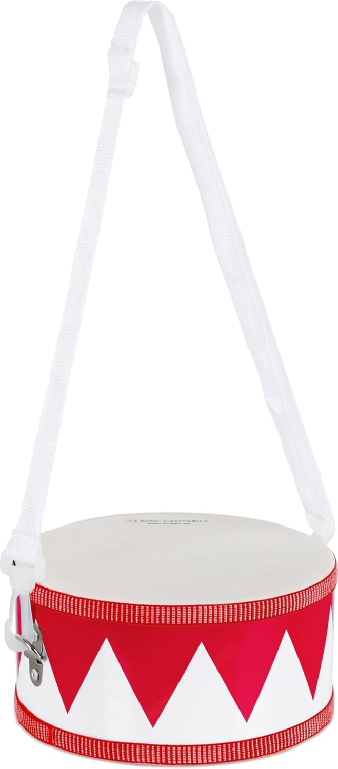 Classic Cantabile Kindertrommel aus Holz - Musikinstrument zum Trommeln und Umhängen - Trommel für K