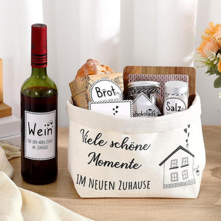 Sinmoe Einweihungsgeschenk Holz Schneidebrett Stoff Brotkorb Einzugsgeschenke Baumwolle Küchentuch N