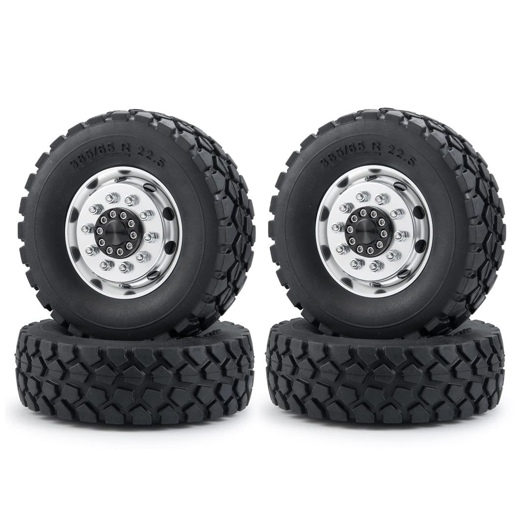 AXspeed 1/14th 4pcs/Set Metall Vorderrad Felgen Reifen Set für Tamiya Traktor Climbing Trailer Cargo