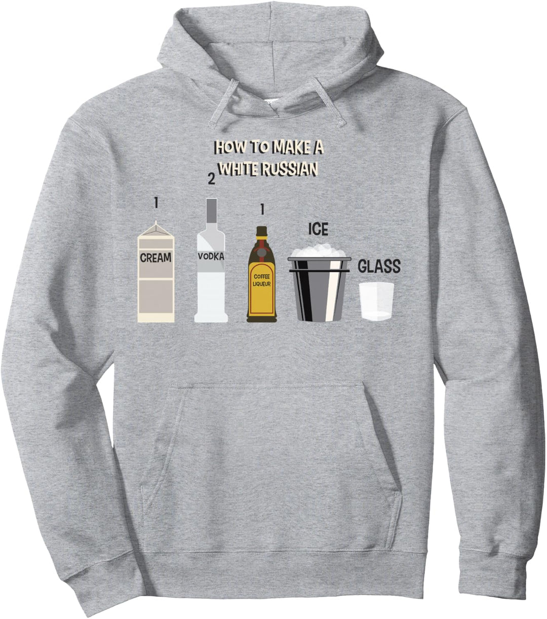 Big Lebowski White Russian Instructions Pullover Hoodie
