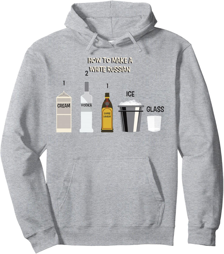 Big Lebowski White Russian Instructions Pullover Hoodie