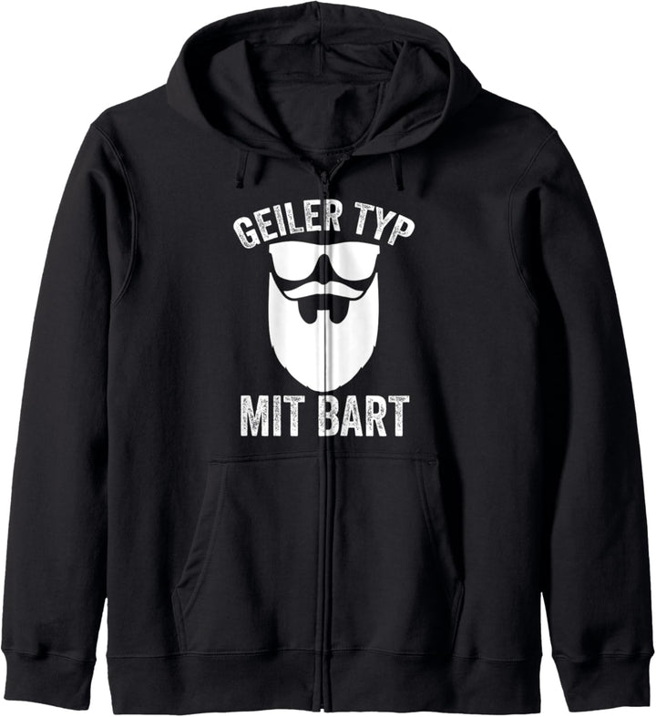 Bartträger Geiler Typ Mit Bart Barbier Hipster Kapuzenjacke