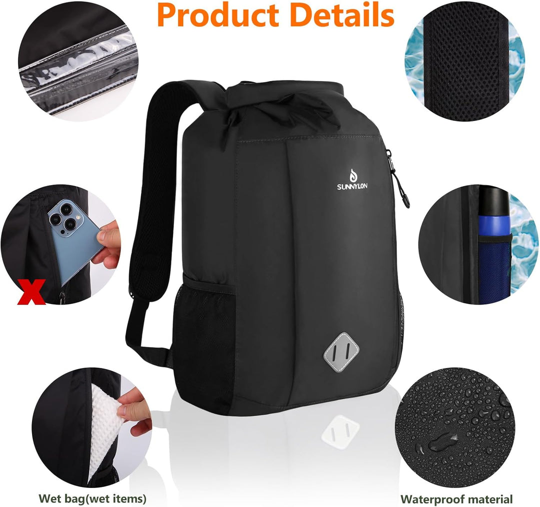 Wasserdichter Dry Bag Rucksack,20L IPX8 Wasserfester rucksack Rolltop mit Handyhülle,Wasserdichte ta