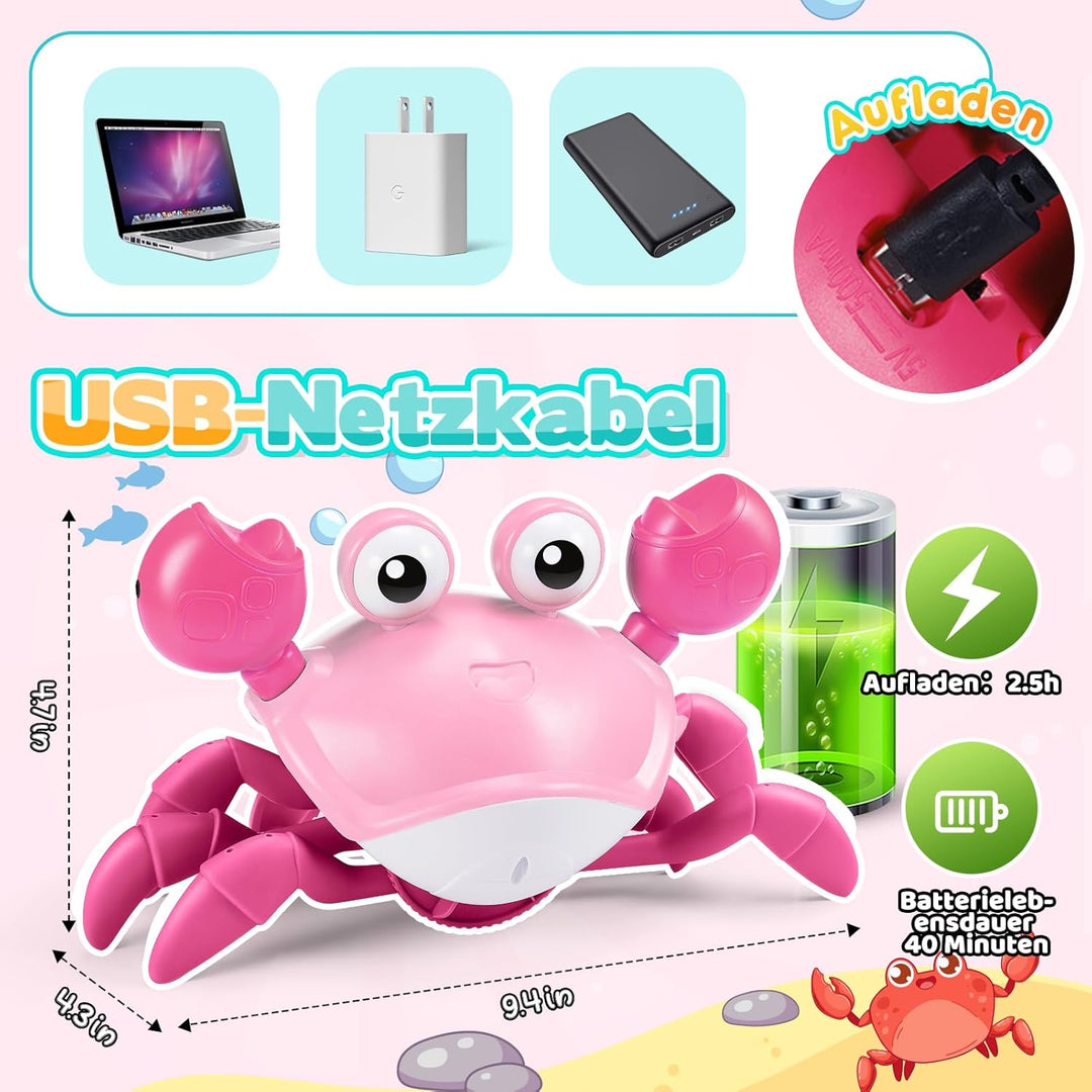 Krabbelspielzeug Baby Geschenk Mädchen 1 2 3 4 Jahre, Spielzeug ab 1-4 Jahre Mädchen Krabbe Baby Spi