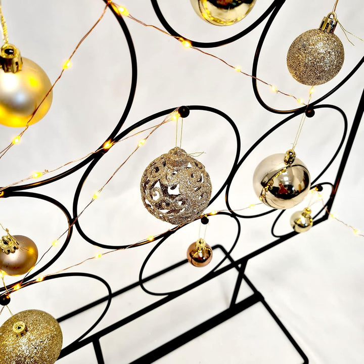 Weihnachtsdekoration Aufsteller Weihnachtsbaum Dekobaum, 14 Haken, Metall, 51xH126cm,