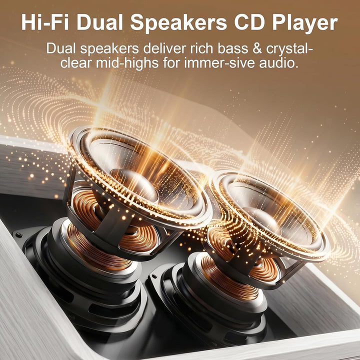 Gueray Tragbarer CD Player Bluetooth CD-Player mit Lautsprecher & Radio & Fernbedienung Unterstützt