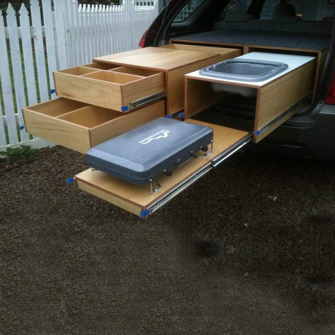 VADANIA Schubladenschienen mit Schloss 350mm, 120kg Tragfähigkeit Schwerlast Vollauszug-Kugellager S