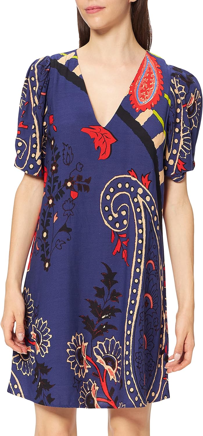 Desigual Damen Vest_terrassa Casual Dress S Blau, S Blau