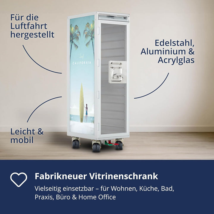 VanDeBord Airline Trolley Henry Rivers Edition Neu Surf California (Glastür), Original Flugzeugtroll