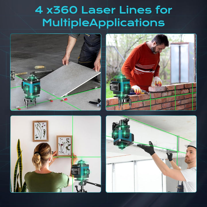 Kreuzlinienlaser Blau 16 Linien Nivellierlaser, 4 x 360 ° Laser wasserwaage, linienlaser kreuzlaser
