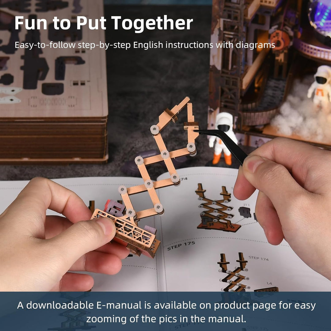 MiniCity Book Nook Kit, DIY Miniatur Puppenhaus Bücherecke Kit für Jugendliche und Erwachsene mit St