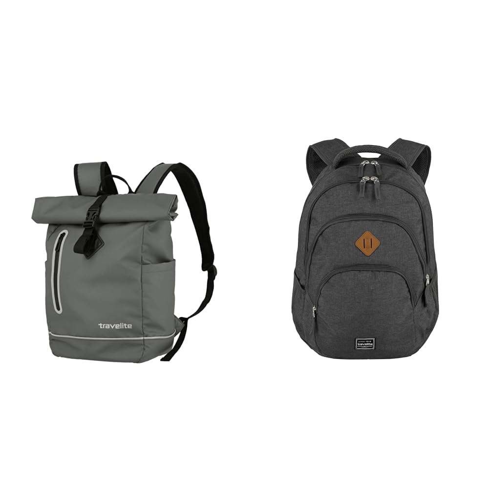 Travelite BASICS Rucksack aus wasserfestem Material, Schulrucksack & Rucksack Handgepäck mit Laptop