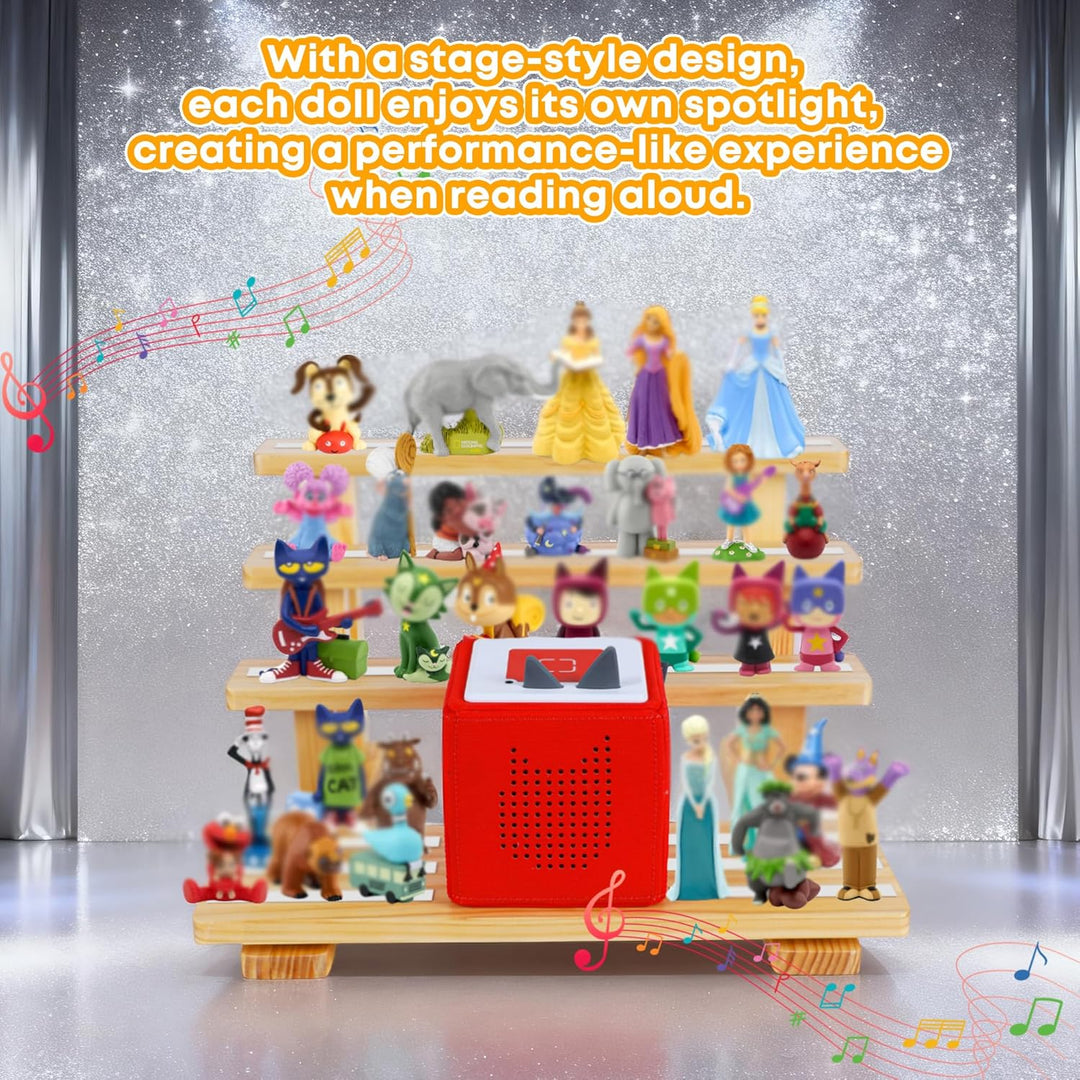 4 Tier Für Tonies Regal magnetisch,für Toniebox Figurenregal,Aufbewahrungsregal Display-Ständer,Plat