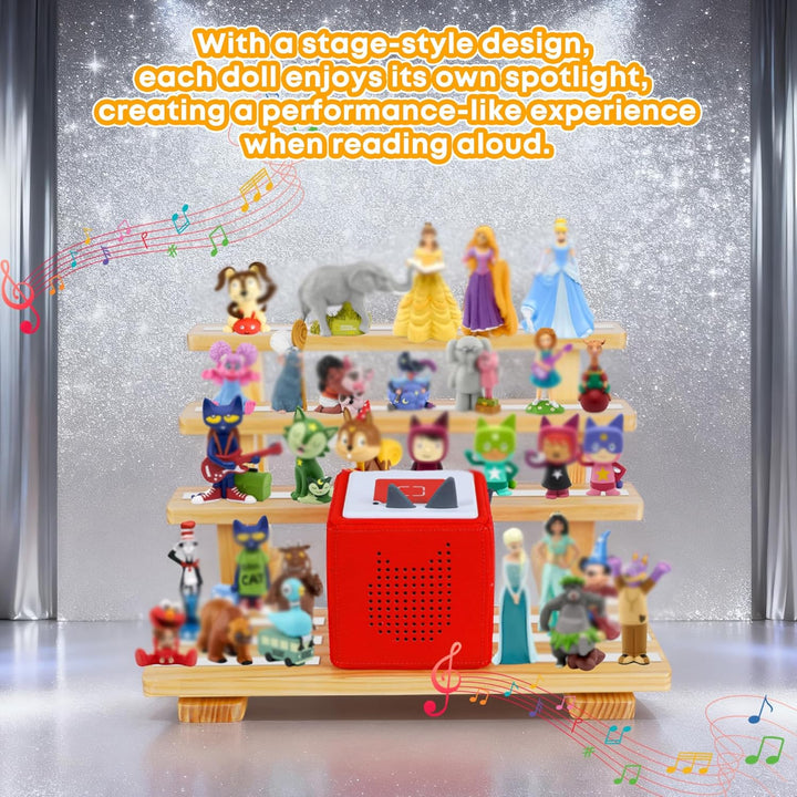 4 Tier Für Tonies Regal magnetisch,für Toniebox Figurenregal,Aufbewahrungsregal Display-Ständer,Plat