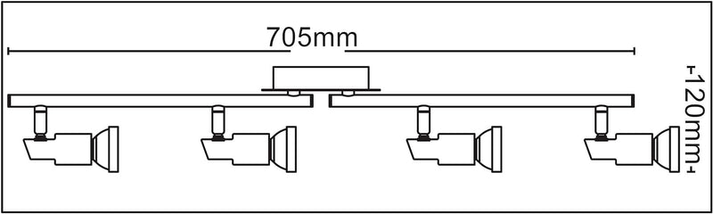 Trango 4-flammig 2890-048SD LED Deckenleuchte *OSCAR* in Chrom-Optik inkl. 4x 5 W 3-Stufen dimmbar G