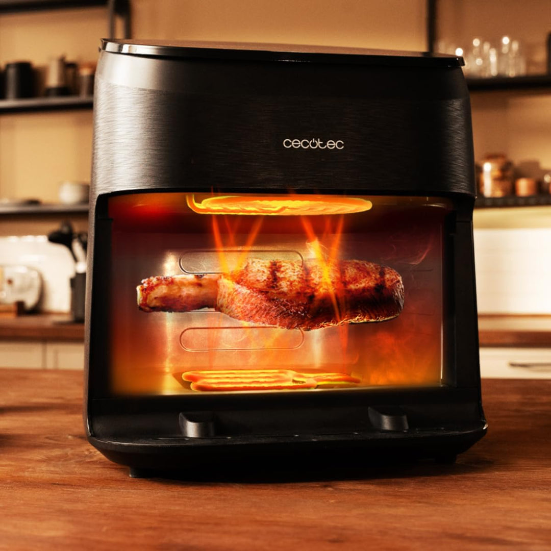 Cecotec Heissluftfritteuse ohne Öl - 6,5L - Grill - Doppelwiderstand - Integrierter Smoker - Air Fry