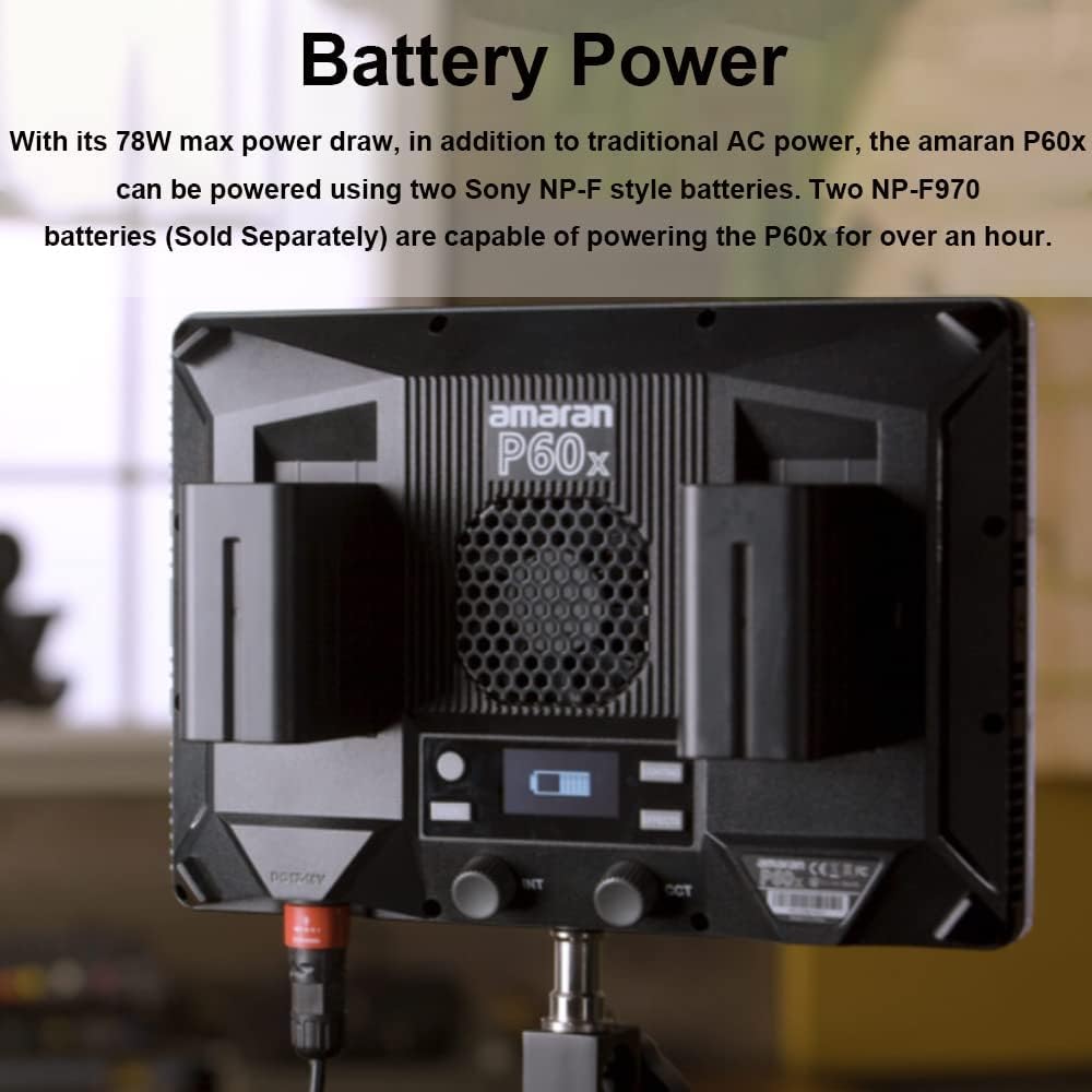 Aputure Amaran P60x Bi-Color Video Light Led Panel, CRI95+ TLCI 97+ 3200-6500K 60W, Unterstützt Sidu