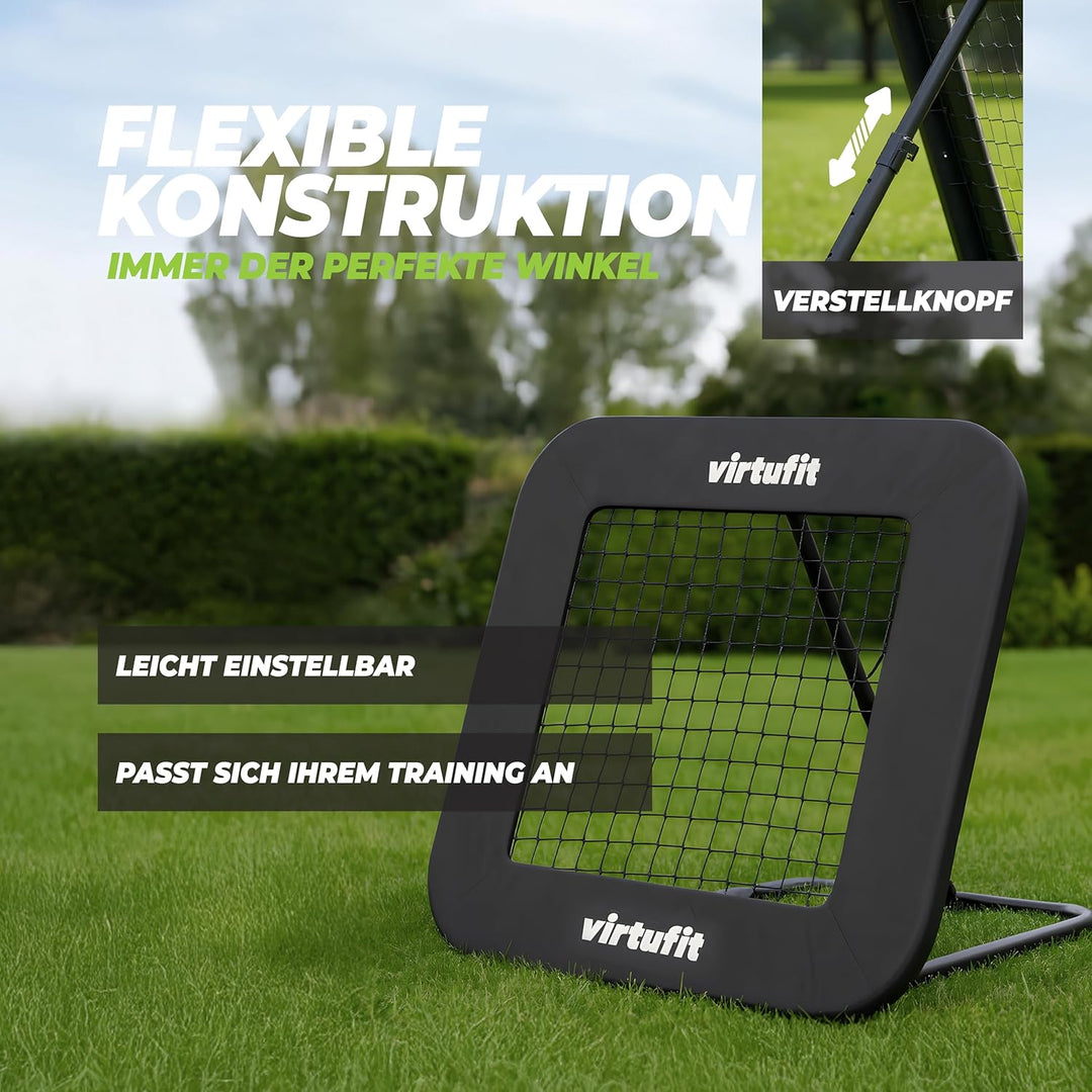 Virtufit Verstellbarer Fussball-Rebounder Pro - Kickback - Tchouck - 84 x 84 cm / 100 x 100 cm / 124