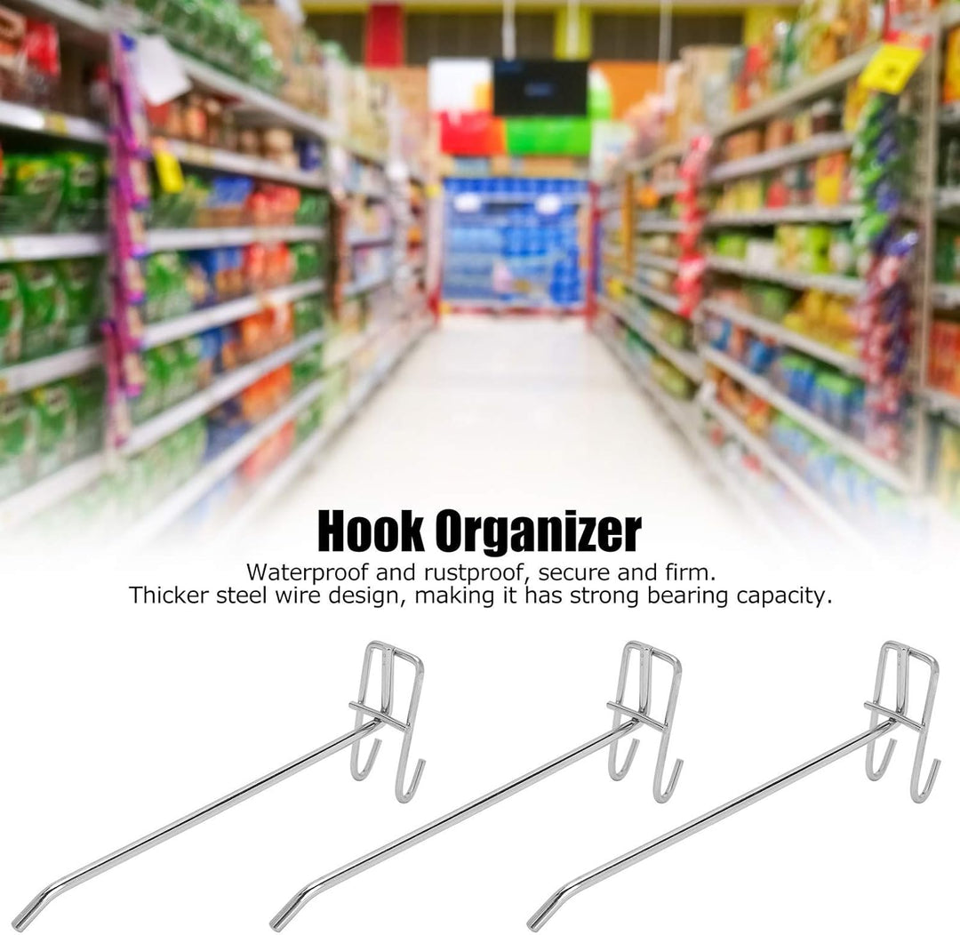 30 Stück Regalhaken, Schwerlast Supermarkt Haken Eisengitter Regal Haken Schmuck Display Regal Haken