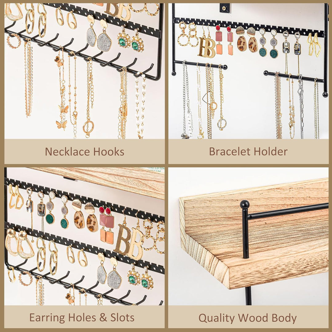 Lolalet 2 Stück hängend Schmuck Organizer Kettenaufhänger Wand Schmuckhalter, Wandmontierte Schmucka