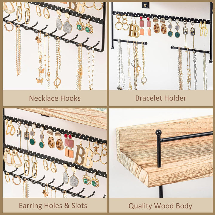 Lolalet 2 Stück hängend Schmuck Organizer Kettenaufhänger Wand Schmuckhalter, Wandmontierte Schmucka