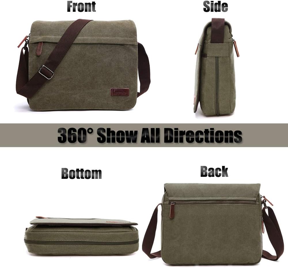 LOSMILE Herren Umhängetaschen, Leinwand Schultertaschen, Laptoptasche,Schulranzen, für Schule und Ar