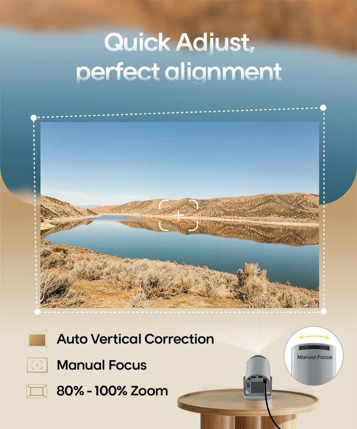 Mini Beamer 4K Unterstützt Android 11, Smart Projector 5G WiFi 6 BT 5.4, Mini Projektor Full HD 1080