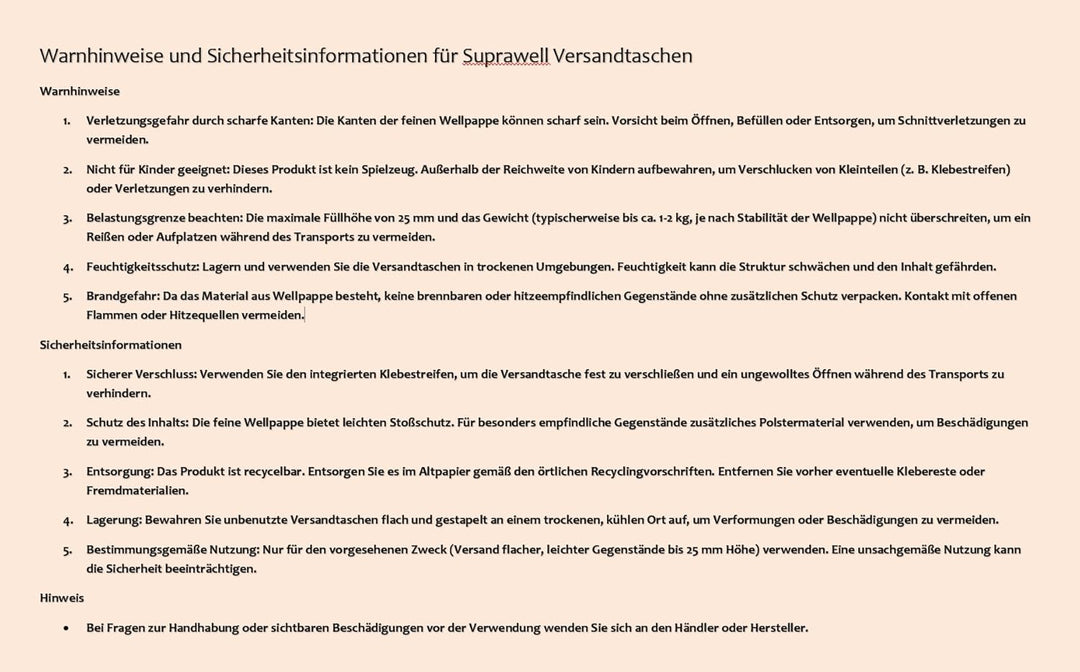 25 St Suprawell SW80 DIN A3+ Versandtaschen 370x540 mm aus feiner Wellpappe