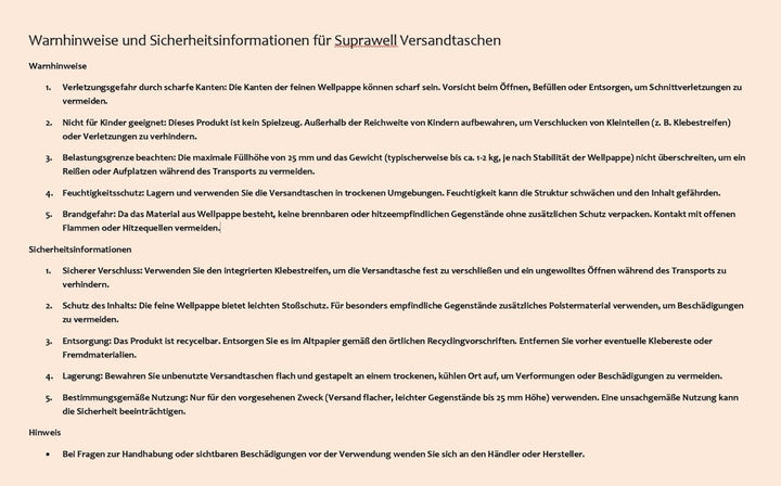 25 St Suprawell SW80 DIN A3+ Versandtaschen 370x540 mm aus feiner Wellpappe