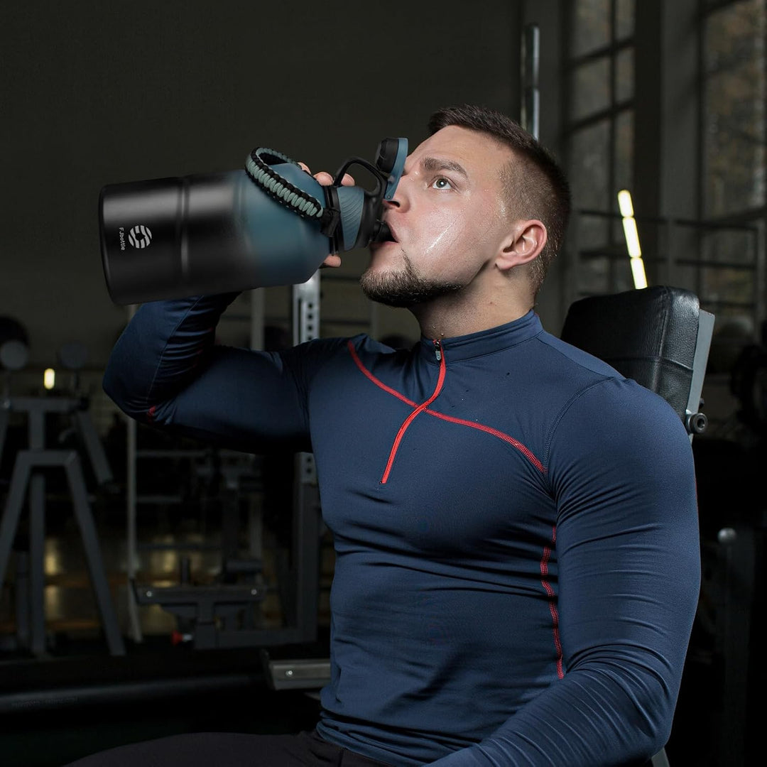 FJbottle Edelstahl Trinkflasche 1,9L mit Magnetischem Deckel, BPA FREI auslaufsichere Doppelwandig T