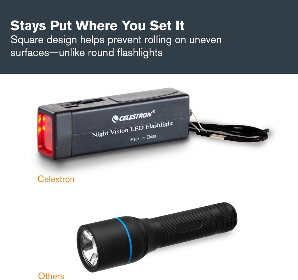 Celestron 93588 Astro Night Vision Taschenlampe, Schwarz Night Vision Red Flashlight, Night Vision R