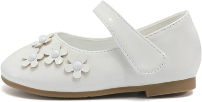 DADAWEN Mädchen Mary Jane Halbschuhe Prinzessin Ballerinas 21 EU Weiss, 21 EU Weiss