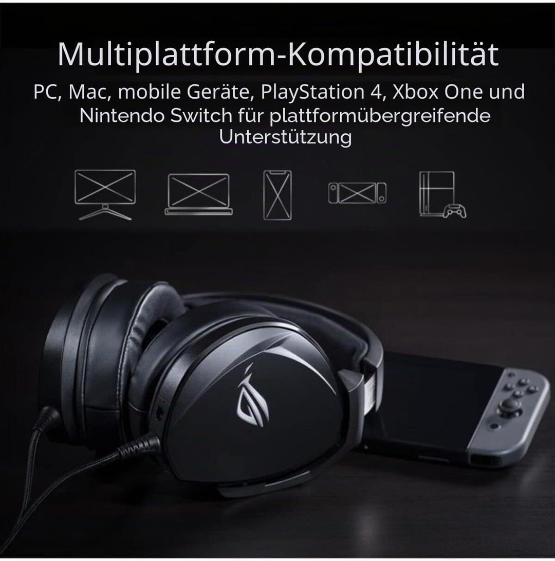 ASUS ROG Theta Electret Gaming Headset (3,5mm, Bügelmikrofon, kompatibel mit PCs, Smartphones, Noteb