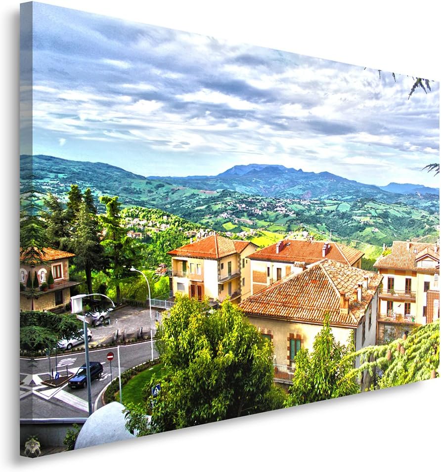 Feeby Frames, Leinwandbild, Bilder, Wand Bild, Wandbilder, Kunstdruck 80x120cm, GEBIRGE, AUSSICHT, H