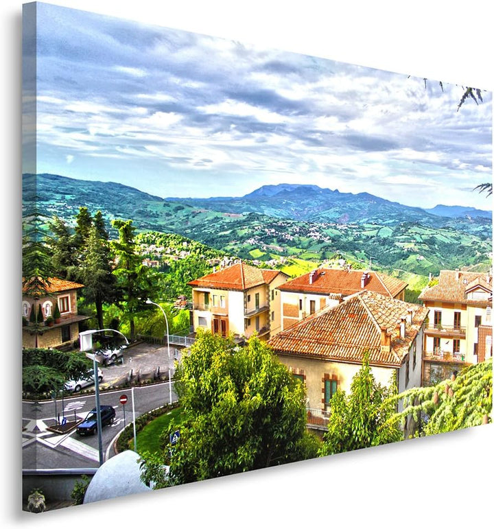 Feeby Frames, Leinwandbild, Bilder, Wand Bild, Wandbilder, Kunstdruck 80x120cm, GEBIRGE, AUSSICHT, H